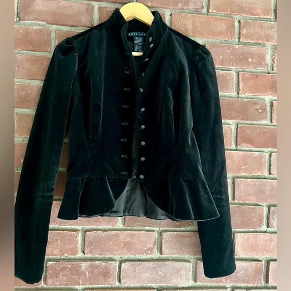 Polo Ralph Lauren Jackets & Blazers - Ralph Lauren Black Velvet Victorian Peplum Jacket Sz 6 Rare Gothic Tailored